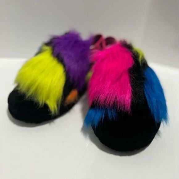 UGG Fluff Yeah Party Spots Slide‎ Sheepskin Slipper Sandals Women's Cozy 8 9 10 - Picture 13 of 16